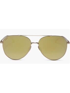 NEW DIFF 69MM OVERSIZED POLARLIZED MIRRORED AVIATOR SUNGLASSES